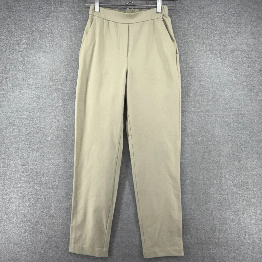 Lululemon Your True Trousers 7/8 Pants Women Size 2 Beige Pull On Casual